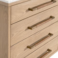 Edward Natural Oak Dresser - leather wrapped linear pull closeup