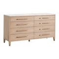 Edward Natural Oak Dresser - white marble top - angle view