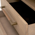 Edward Natural Oak Nightstand - open drawers - felt lining