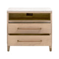 Edward Oak Nightstand - leather wrapped pulls