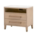 Edward Oak Nightstand - white marble top