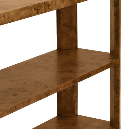 Elgin Dark Burl Console Table closeup