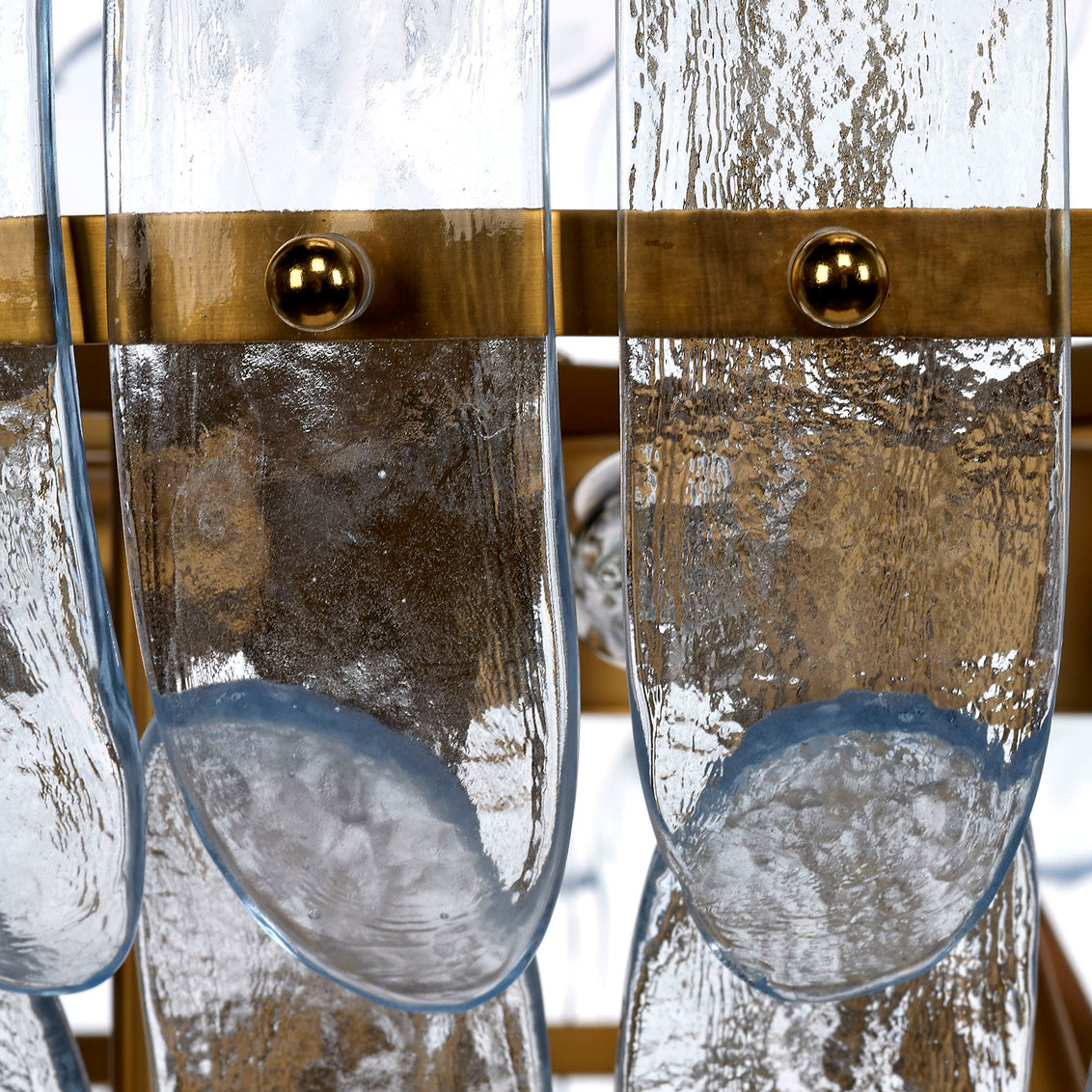 Eloise Blue Glass Chandelier closeup