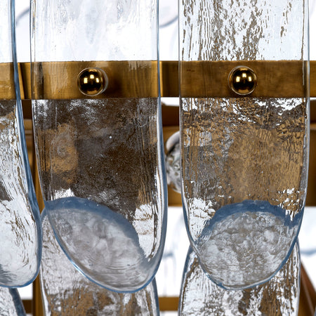 Eloise Blue Glass Chandelier closeup