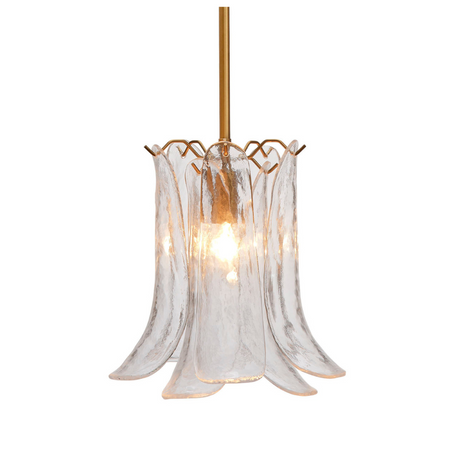 Eloise Clear Glass Pendant illuminated