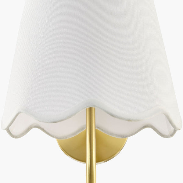 Elsie White Wall Sconce - scalloped edge