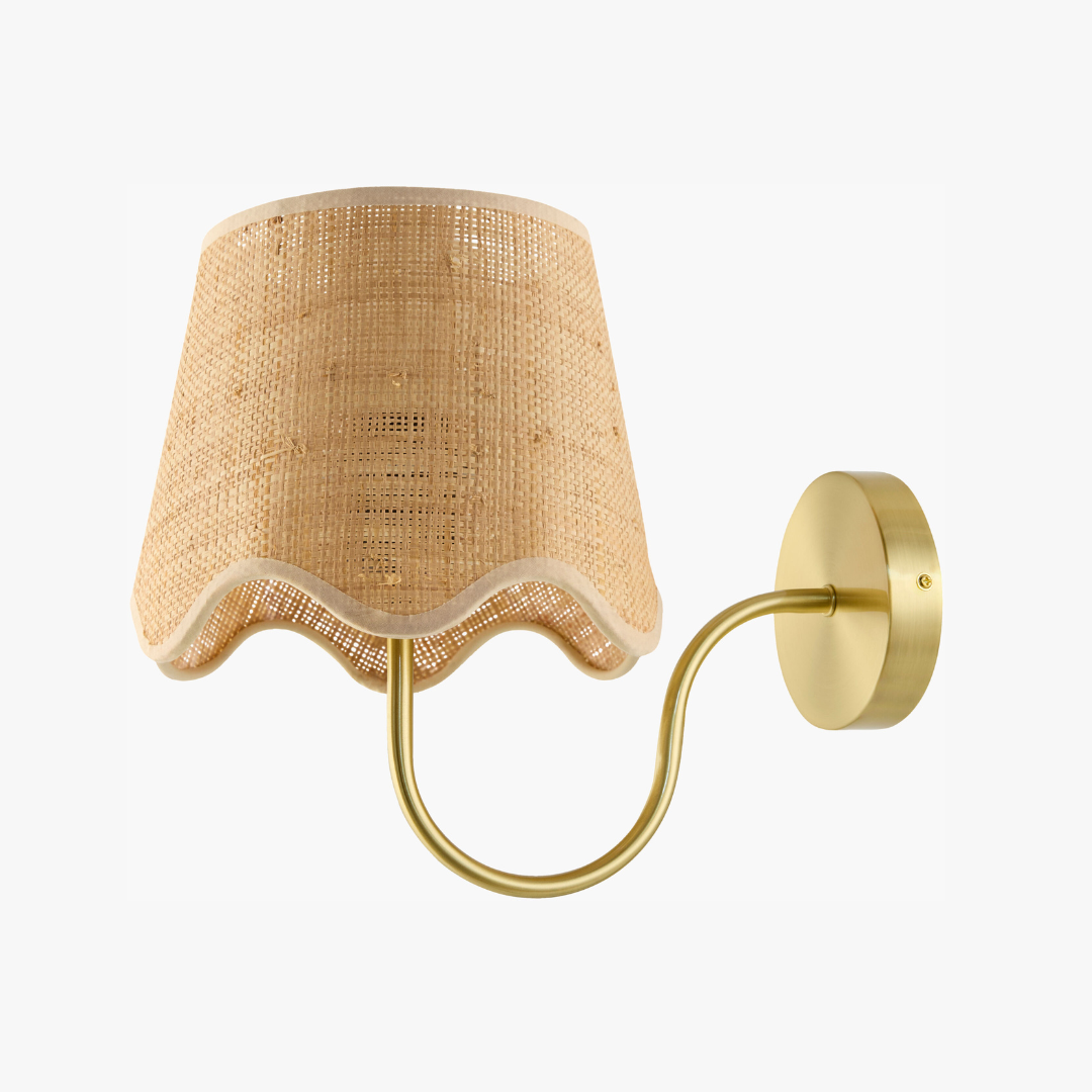 Elsie Woven Rattan Wall Sconce by Dear Keaton