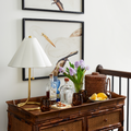 Emma Table Lamp styled on Tortoise Bamboo Serving Console - Dear Keaton