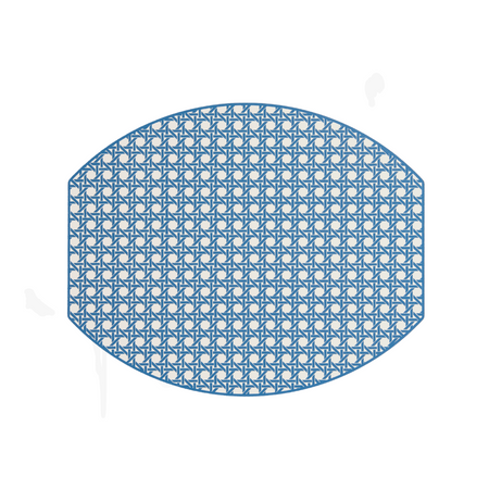 Emma Navy Two Sided Placemat - Cane Side
