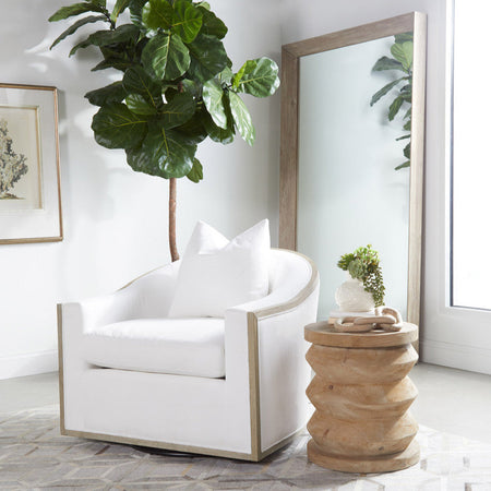 Erickson Swivel Club Chair Styled with Fiddle Leaf Fig