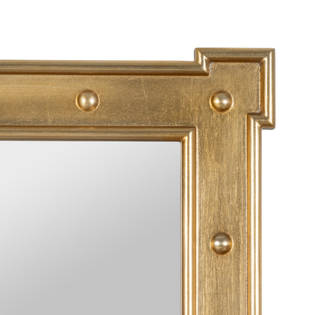 Erin Gates Rivet Gold Wall Mirror corner closeup