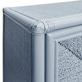 Essa Light Blue Painted Rattan Sideboard corner