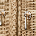 Evangeline Woven Rattan Buffet hardware closeup