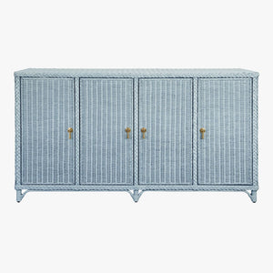 Evangeline Light Blue Rattan Buffet