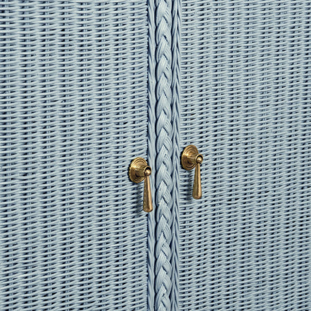 Evangeline Light Blue Woven Rattan Buffet hardware