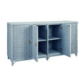 Evangeline Light Blue Woven Rattan Buffet interior