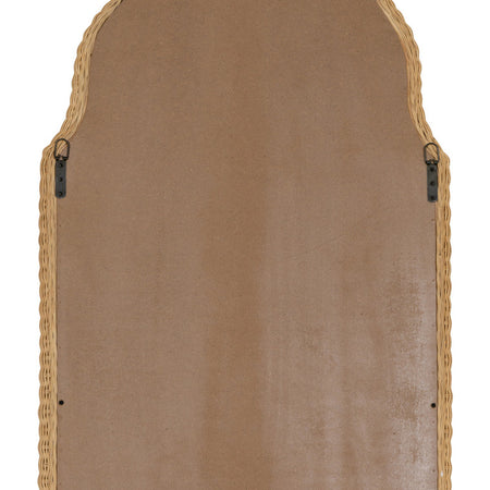Ezra Arched Rattan Mirror back view - D rings
