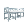 Fernandina Light Blue Rattan Bench