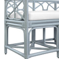 Fernandina Light Blue Rattan Bench