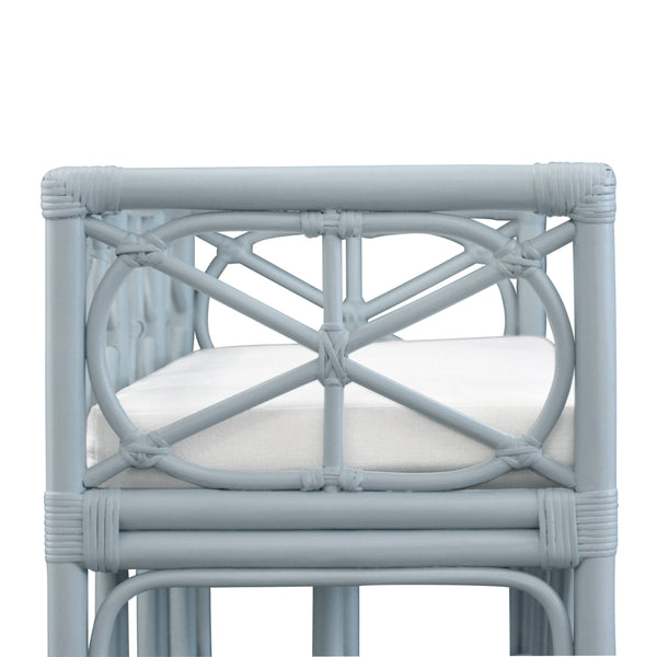 Fernandina Light Blue Rattan Bench
