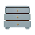 Fleur Light Blue Side Table with open drawers
