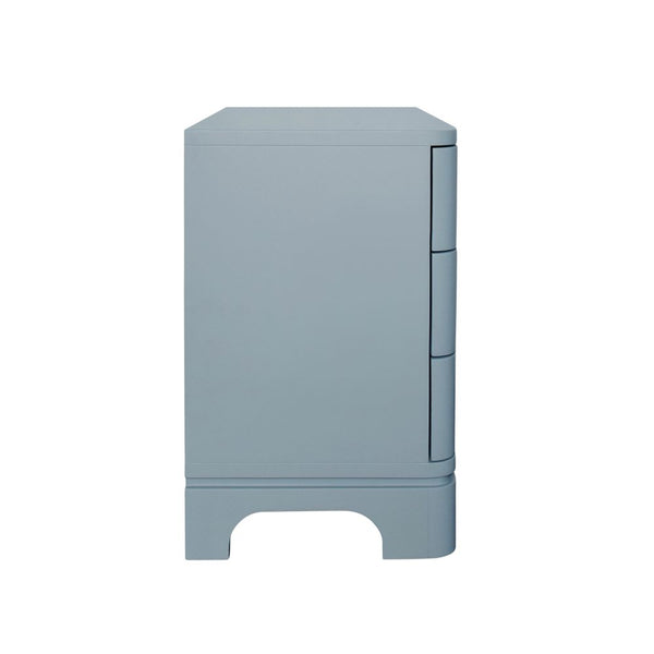 Fleur Light Blue Matte Lacquer Bedside Table side view