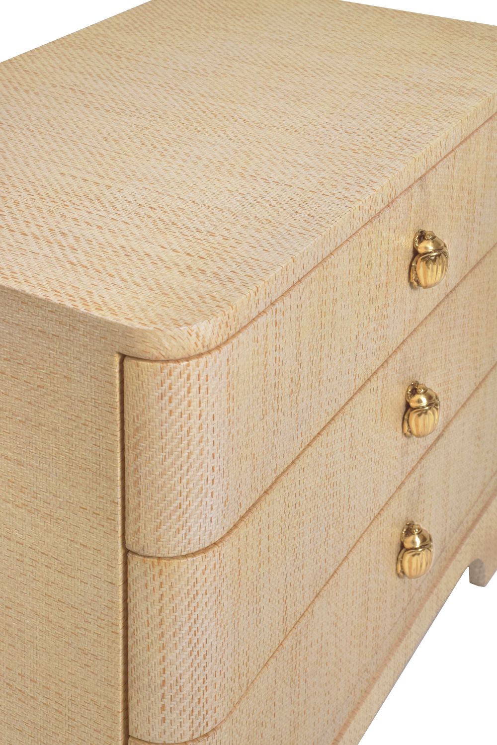 Fleur Natural Grasscloth Side Table texture details
