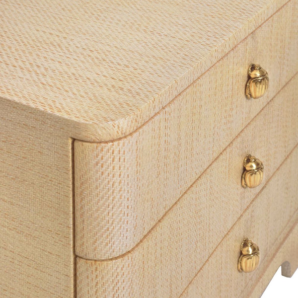 Fleur Natural Grasscloth Side Table texture details
