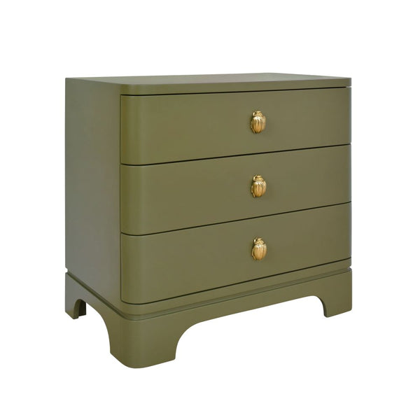 Fleur Olive Green Matte Lacquer Side Table