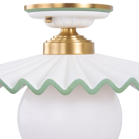 Fancy Ruffle Flushmount closeup