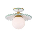 Fancy Ruffle Flushmount green edge details