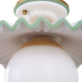 Fancy Ruffle Flushmount green edge details