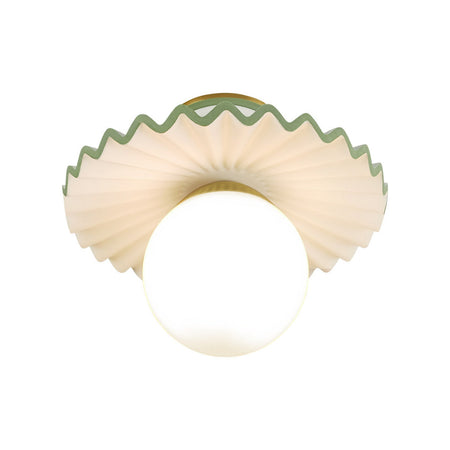 Fancy Ruffle Flushmount illuminated