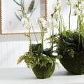 Faux White Orchid and Fern 18" Drop-Ins styled