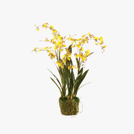 Faux Yellow Dancing Orchid Drop-In