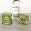 Fern Leaf Glass Set of 6 - glasses styled with bottle