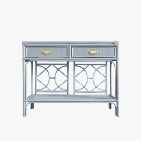 Fernandina Light Blue Rattan Console