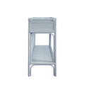 Fernandina Light Blue Rattan Console side view