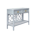 Fernandina Light Blue Rattan Console with two drawers