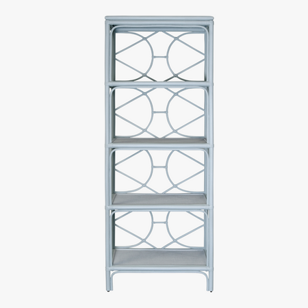 Fernandina Light Blue Rattan Etagere