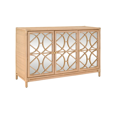 Fernandina Rattan Cabinet - mirror front doors
