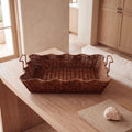 Finley Scalloped Tray with wire handles