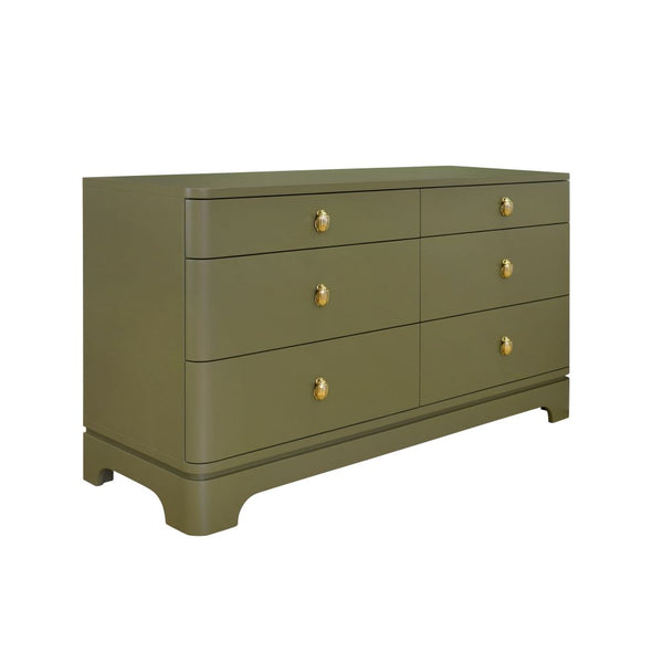 Fleur Olive Green Matte Lacquer Dresser