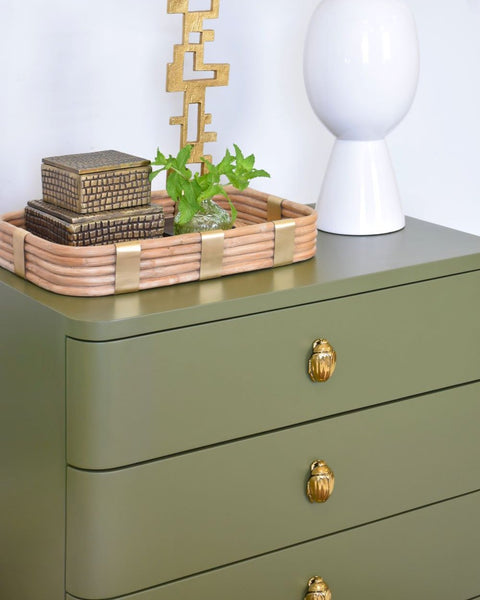 Fleur Olive Side Table - Lacquered Bedside Table - Dear Keaton