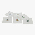 Floral Linen Cocktail Napkin Set