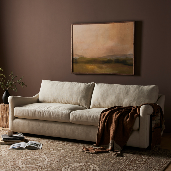 Bella Linen Sofa Styled in Living Room