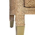 Four Door Bayview Woven Rope Sideboard Buffet - brass leg caps