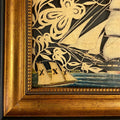 Framed Papercut Ship  texture closeup