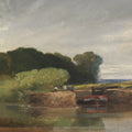 Framed Reproduction English Landscape - By The Water Closeup