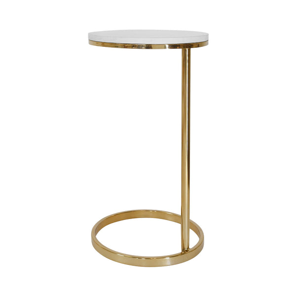 Francine Accent Table - Marble and Brass